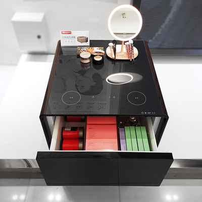 Meubles de salle de séjour Table de côté mini moderne avec charge sans fil tiroir du réfrigérateur