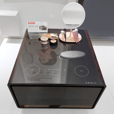 Meubles de salle de séjour Table de côté mini moderne avec charge sans fil tiroir du réfrigérateur