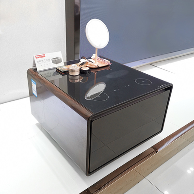 Meubles de salle de séjour Table de côté mini moderne avec charge sans fil tiroir du réfrigérateur