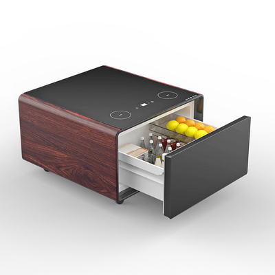 Meubles de salon Smart Mini réfrigérateur Table à café avec charge USB et lecteur de musique