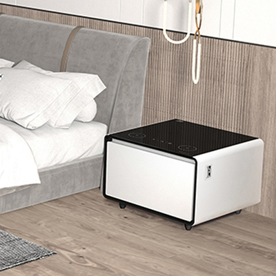 Meubles de salon Smart Mini réfrigérateur Table à café avec charge USB et lecteur de musique