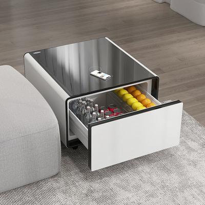 Meubles de salon intelligents Mini Table de côté avec haut-parleur Refrigerateur de chargeur sans fil