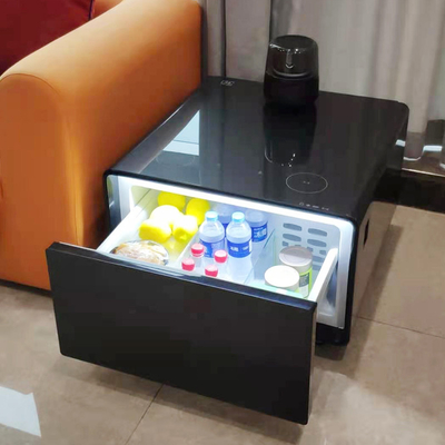 Meubles de salon intelligents Mini Table de côté avec haut-parleur Refrigerateur de chargeur sans fil