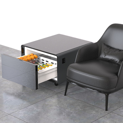 Réfrigérateur de table à recharge sans fil pour maquillage et produits de beauté en noir
