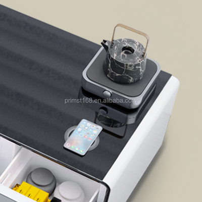 Table à café pliable avec chargeur sans fil et réfrigérateur à deux ports USB