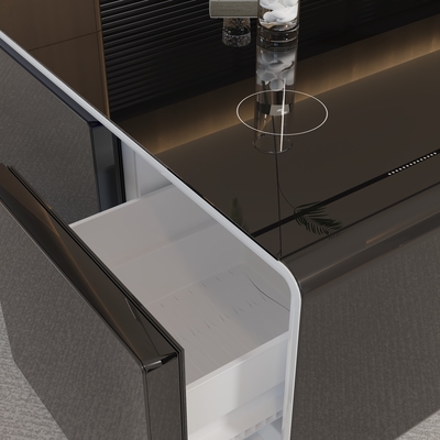 Tableau de café intelligent congelé 2024 avec réfrigérateur intégré et toit en verre trempé