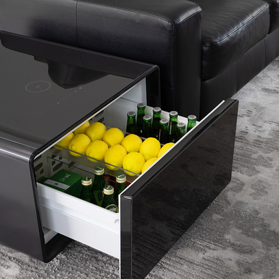 Salle de séjour de style nordique moderne Chargement sans fil Table de côté intelligente avec paramètres USB