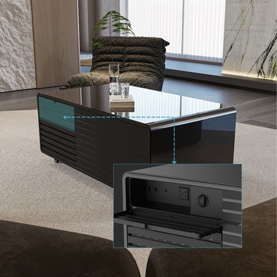 2024 Table à café intelligente moderne avec recharge sans fil et réfrigération à refroidissement direct