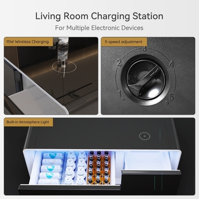 Meubles électriques multifonctionnels de salon de luxe avec recharge sans fil et lumière LED
