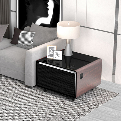 Réfrigérateur de table basse en métal 110-240V avec charge sans fil et fonctionnalités intelligentes