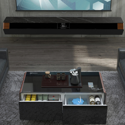 Armoire de table de télévision en bois moderne avec climatiseur LED tactile électrique multifonctionnel