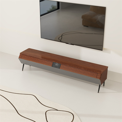 Meubles intelligents Appareil de télévision en bois avec lumière LED Atmosphère et coque latérale en bois massif