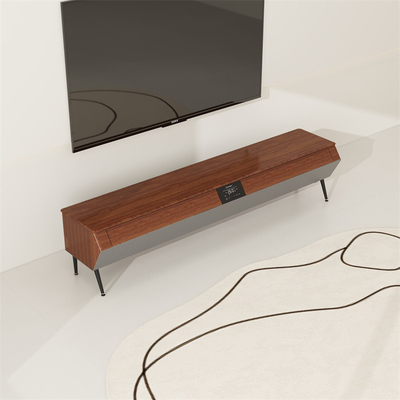 Meubles intelligents Appareil de télévision en bois avec lumière LED Atmosphère et coque latérale en bois massif