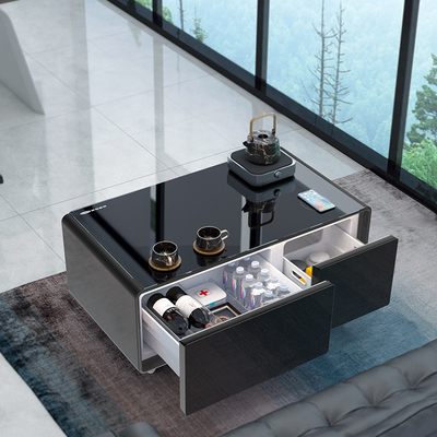 110-220V Table à café intelligente avec 2 tiroirs de réfrigérateur et ports USB