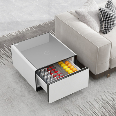 65L Cubage Mini Smart Table à thé avec recharge sans fil et tiroir réfrigéré