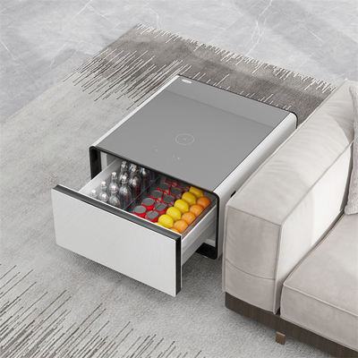 65L Cubage Mini Smart Table à thé avec recharge sans fil et tiroir réfrigéré
