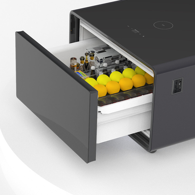 Chargement sans fil Table à café à domicile Modèle 65L avec réfrigérateur et haut-parleur intelligent portable