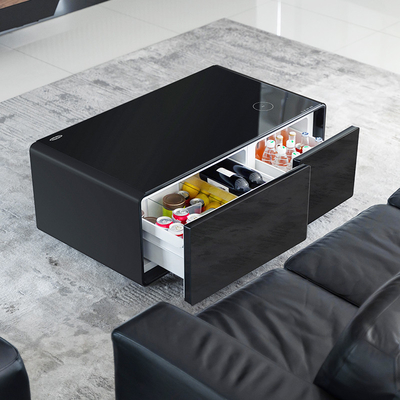 2024 Smart Coffee Table Mini Refrigerateur à double porte à recharge sans fil pour meubles de salon