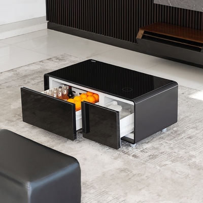2024 Smart Coffee Table Mini Refrigerateur à double porte à recharge sans fil pour meubles de salon