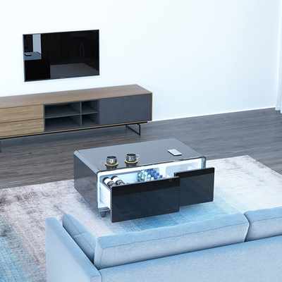 2024 Smart Coffee Table Mini Refrigerateur à double porte à recharge sans fil pour meubles de salon