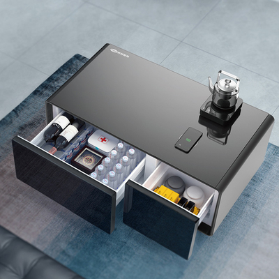 2024 Smart Coffee Table Mini Refrigerateur à double porte à recharge sans fil pour meubles de salon