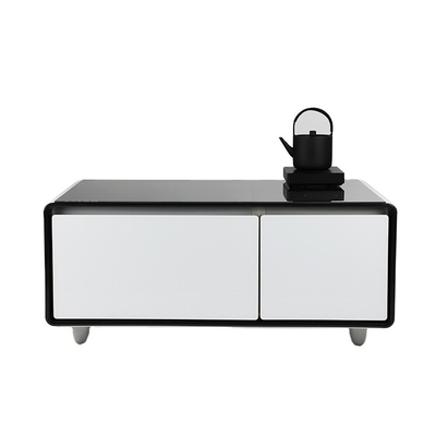 Table à café avec réfrigérateur et charge sans fil pour le salon 93 litres