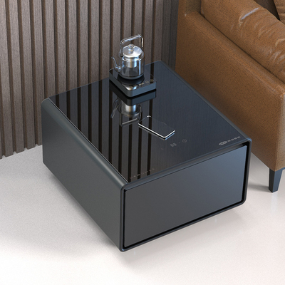 Table à café en acier inoxydable avec charge sans fil 65L