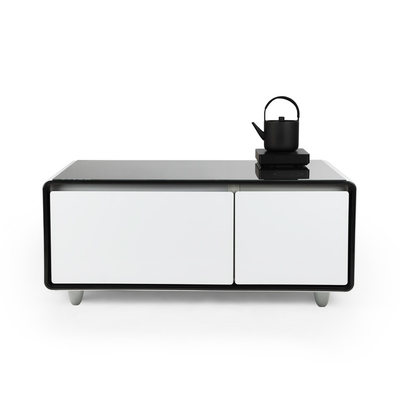 Table de meubles intelligents avec mini réfrigérateur à tiroir congelé de 28L et recharge sans fil