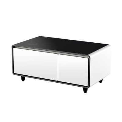 Table à café intelligente de type aluminium métal Primst avec recharge sans fil et tiroir congelé