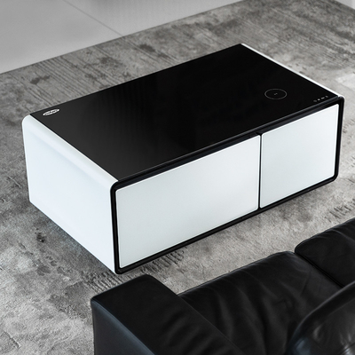 Table à café spécifique avec recharge sans fil et lecteur de musique dans un design moderne de luxe