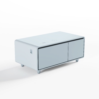 Réfrigérateurs tactiles intelligents colorés de 75W Joueur de musique de table Chargement sans fil Meubles de salon Table à café intelligente