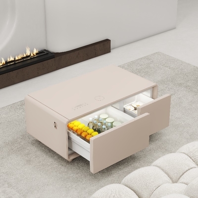 Table de salon avec réfrigérateur multifonctionnel et charge sans fil