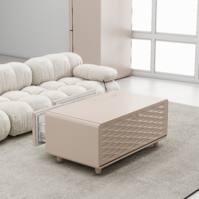 Table de salon avec réfrigérateur multifonctionnel et charge sans fil